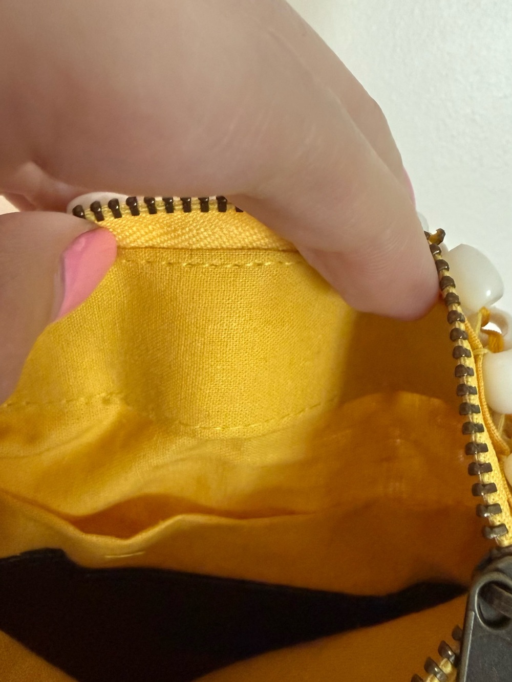 ☀️ Topshop Yellow and White Beaded Crossbody Bag - Picture 4 of 4